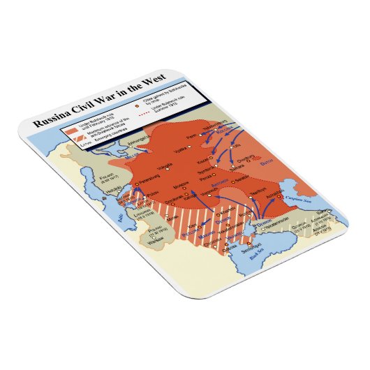 Kaart van de Russische burgeroorlog in het westen  Magneet (Rechterzijde)