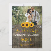 Kaart van de Rustige Land Sunflower Wedding (Voorkant)
