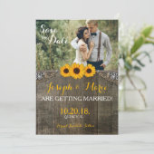 Kaart van de Rustige Land Sunflower Wedding (Staand voorkant)