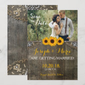 Kaart van de Rustige Land Sunflower Wedding (Voorkant / Achterkant)