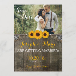 Kaart van de Rustige Land Sunflower Wedding