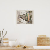 Kaart van de Sac en aangrenzende plaatsen Poster (Keuken)