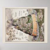 Kaart van de Sac en aangrenzende plaatsen Poster (Voorkant)