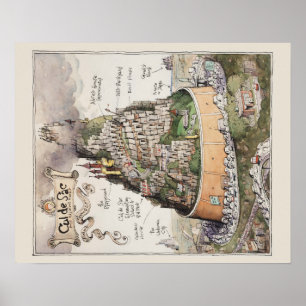 Kaart van de Sac en aangrenzende plaatsen Poster