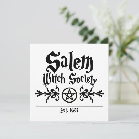 Kaart van de Salem Witch Society (Staand voorkant)