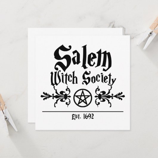 Kaart van de Salem Witch Society (Voorkant / Achterkant in situ)