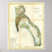 kaart van de San Diego Bay (1857) Poster (Voorkant)