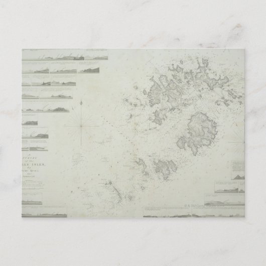 Kaart van de Scilly Isles in Groot-Brittannië (Voorkant)