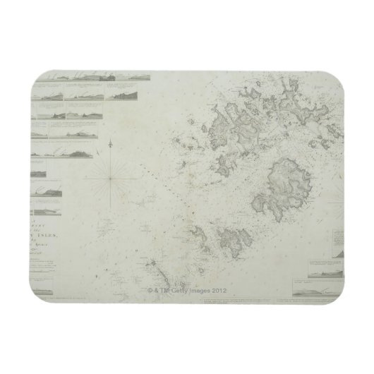 Kaart van de Scilly Isles in Groot-Brittannië Magneet (Horizontaal)
