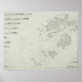 Kaart van de Scilly Isles in Groot-Brittannië Poster (Voorkant)