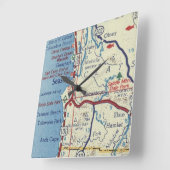 kaart van de Seaside Oregon Vierkante Klok (Hoek)