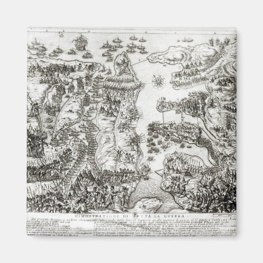 Kaart van de Siege van Malta in 1565 Magneet (Voorkant)