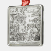 Kaart van de Siege van Malta in 1565 Metalen Ornament (Links)