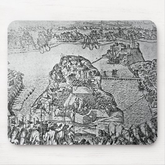 Kaart van de Siege van Malta in 1565 Muismat (Voorkant)