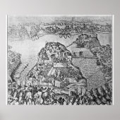 Kaart van de Siege van Malta in 1565 Poster (Voorkant)