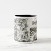 Kaart van de Siege van Malta in 1565 Tweekleurige Koffiemok (Center)