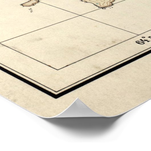  kaart van de Sint-John-Maagdeneilanden (1922) Poster (Hoek)