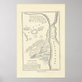 Kaart van de Slag bij San Jacinto Poster (Voorkant)