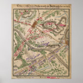  kaart van de slag om Chantilly (1865) Poster (Voorkant)