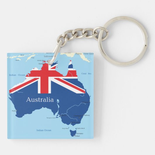 Kaart van de Sleutelhanger van Australië (Achterkant)