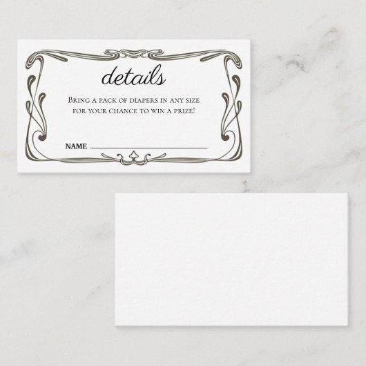 Kaart van de sluiting - Uitnodiging van het Baby s (Voorkant / Achterkant)