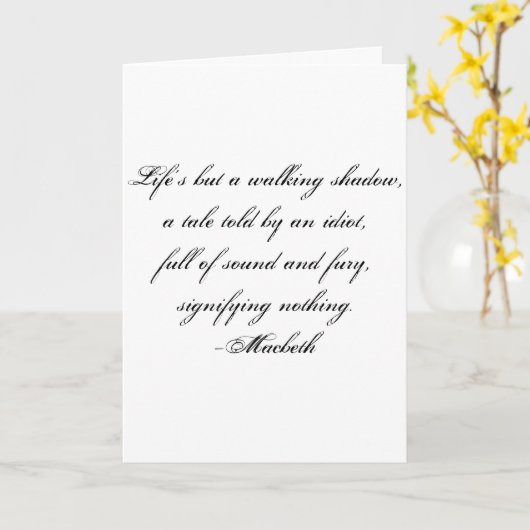 Kaart van de sombere literaire verjaardag, Macbeth (Gele Bloem)