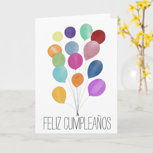 Kaart van de Spaanse Birthday (Gele Bloem)