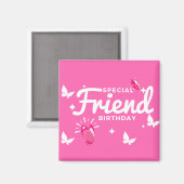 Kaart van de speciale vrijdag, roze met een steile magneet (Voorkant / Achterkant)