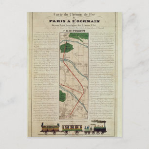 Kaart van de spoorweg Parijs-St. Germain, door