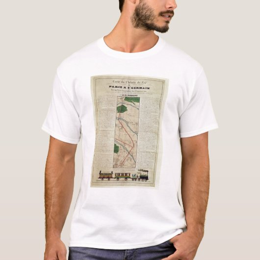 Kaart van de spoorweg Parijs-St. Germain, door T-shirt (Voorkant)