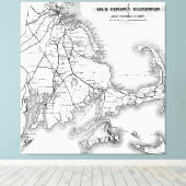  kaart van de spoorweg van de Kaap Oude Kolonie (1 Canvas Afdruk (Insitu (Houten vloer))