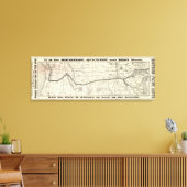 Kaart van de spoorweg van de noordelijke Stille Oc Canvas Afdruk (Insitu (Woonkamer))