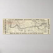 Kaart van de spoorweg van de noordelijke Stille Oc Poster (Voorkant)