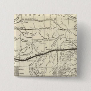 Kaart van de spoorweg van de noordelijke Stille Oc Vierkante Button 5,1 Cm