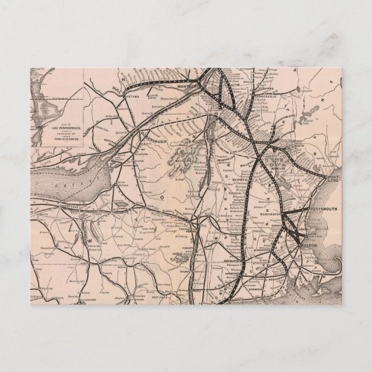  kaart van de spoorwegen Boston en Montreal (1887) (Voorkant)