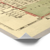 kaart van de spoorwegen van Chicago (1906) Poster (Hoek)