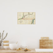 Kaart van de St. Lawrence en het aangrenzende land Poster (Keuken)