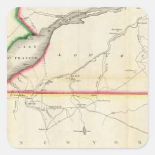 Kaart van de St. Lawrence en het aangrenzende land Vierkante Sticker