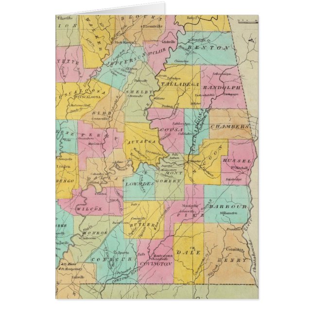 Kaart van de staat Alabama (Voorkant)
