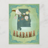 Kaart van de staat Alabama - Groen (Voorkant)