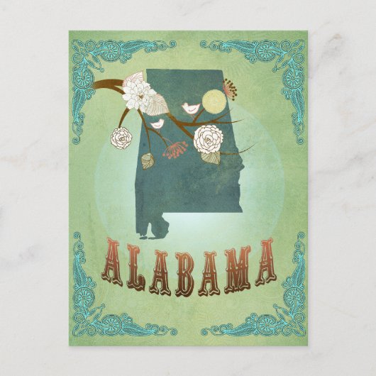 Kaart van de staat Alabama - Groen