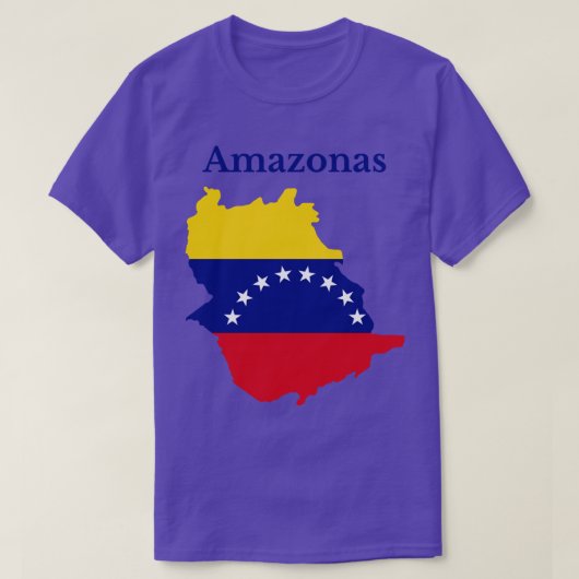 Kaart van de staat Amazonas Venezuela T-shirt (Design voorkant)