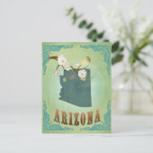 Kaart van de staat Arizona - Groen (Staand voorkant)