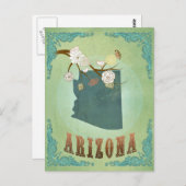 Kaart van de staat Arizona - Groen (Voorkant / Achterkant)