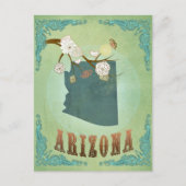 Kaart van de staat Arizona - Groen (Voorkant)