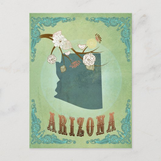 Kaart van de staat Arizona - Groen (Voorkant)