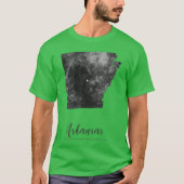 Kaart van de staat Arkansas Art Grunge Silhouette T-shirt (Voorkant)