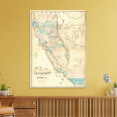 Kaart van de staat Californië Canvas Afdruk (Insitu (Woonkamer))