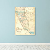 Kaart van de staat Californië Canvas Afdruk (Insitu (Houten vloer))