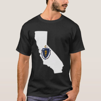 Kaart van de staat Californië Massachusetts Ma Vla T-shirt